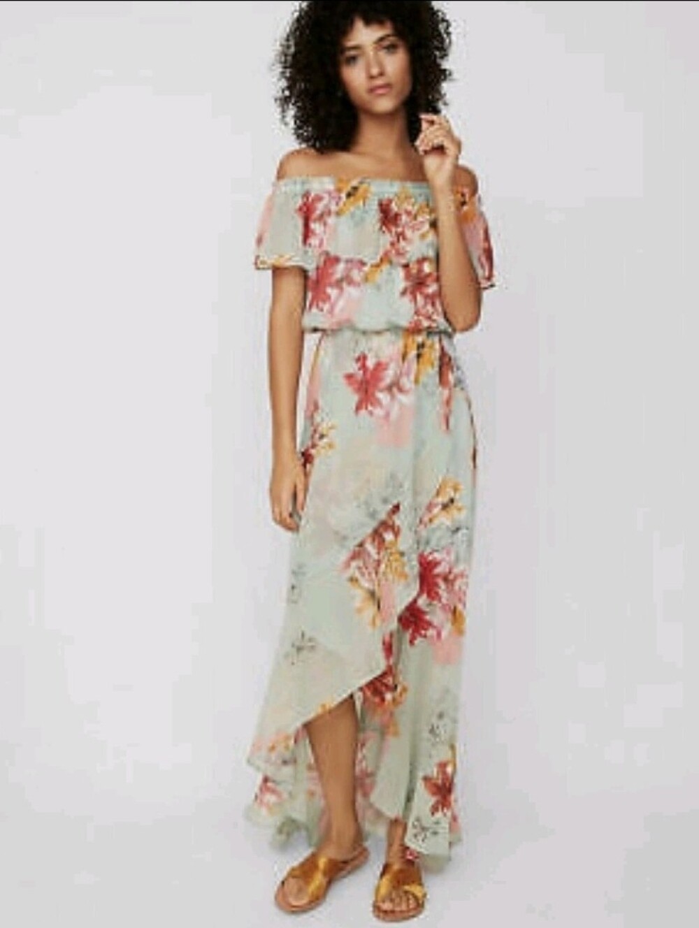 Express Off-Shoulder Floral Maxi Dress NWT